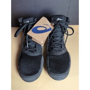 ASICS Snapdown 3 Wrestling Shoes Youth Size 2 Black White Mesh Lace Up
